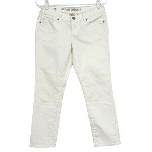 Mossimo Women's Dirty White Stretch Mid Rise Cropped Jeans Size 7‎ Straight Leg
